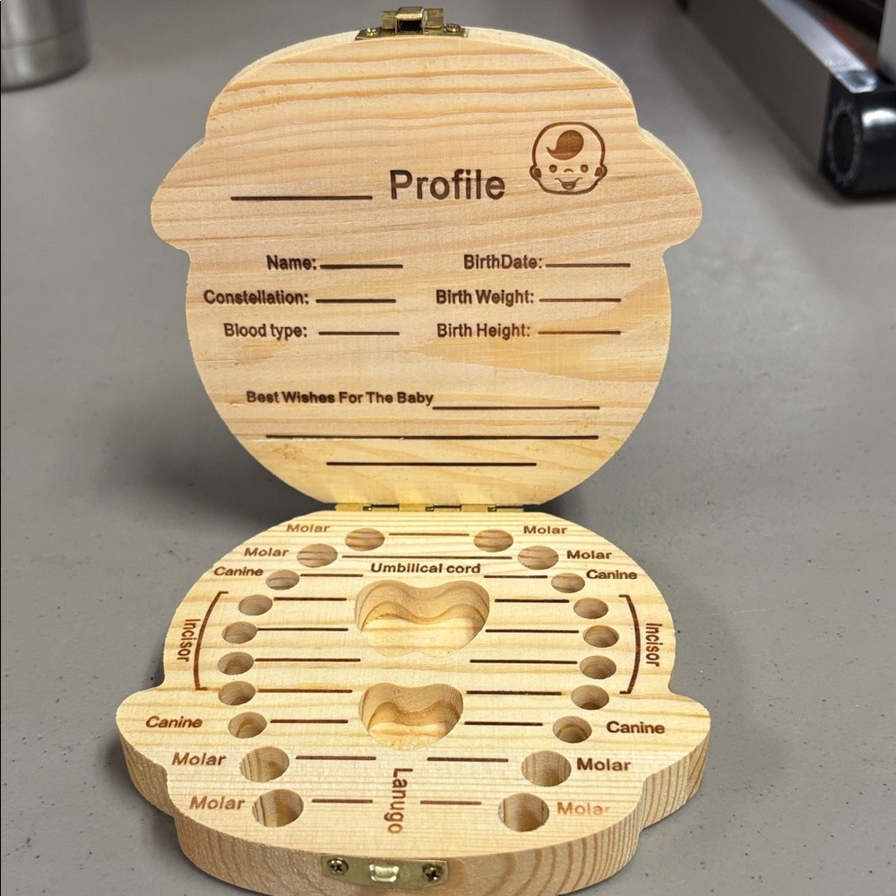 Wooden Baby Tooth Box